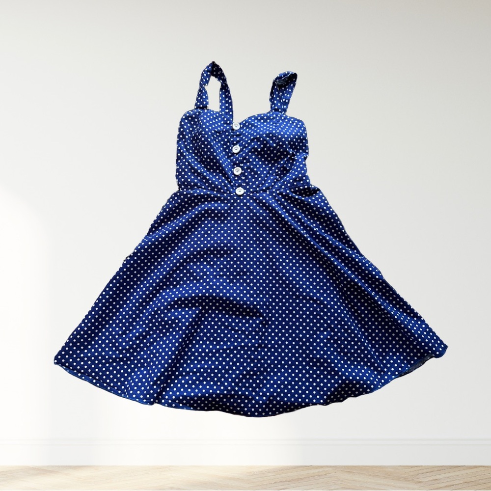 Navy Polka Dot Dress